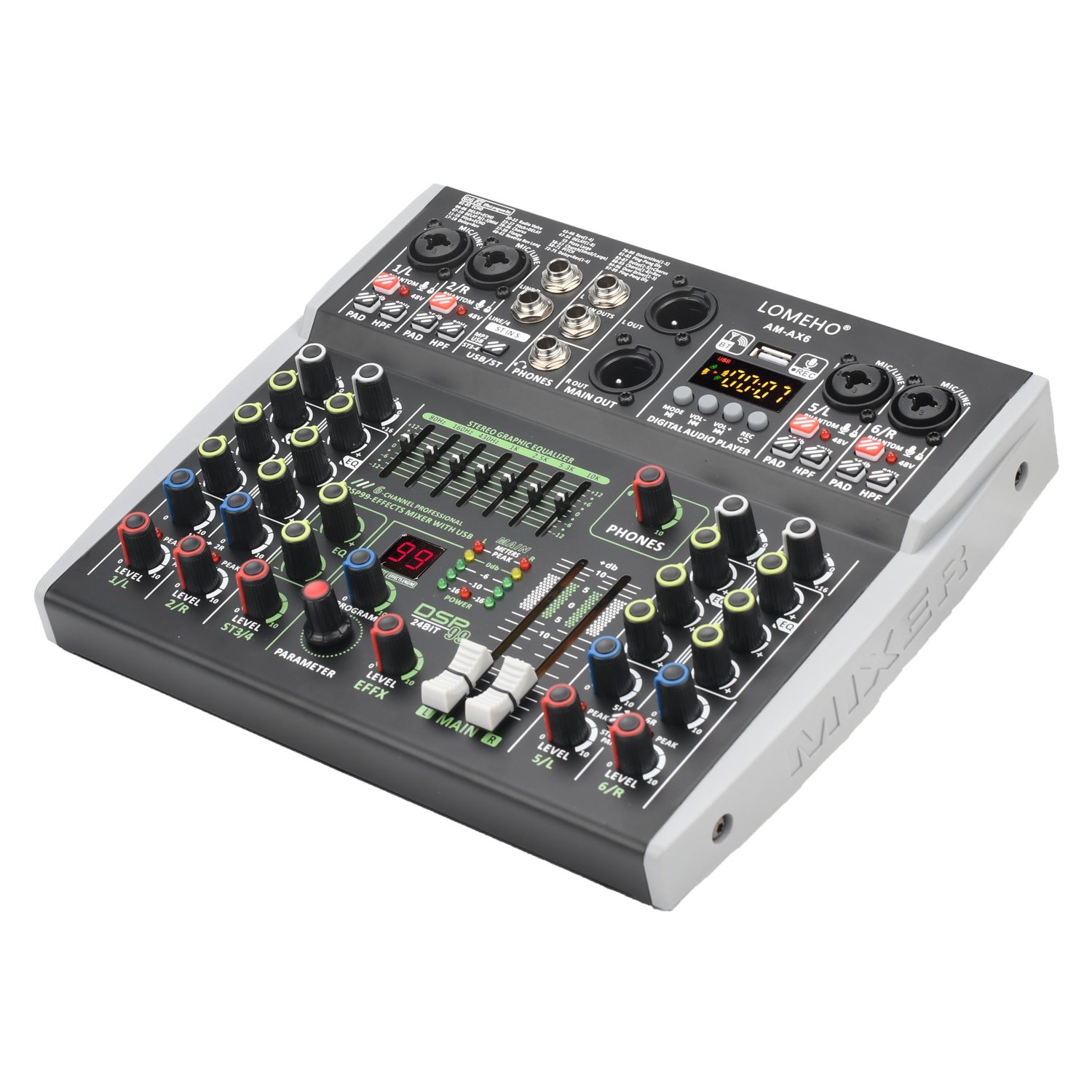12 Channel DJ Mixer Audio Professional Power Mixing Amplifier Digital Mixer  12 DSP +48V Phantom - China Power Amplifier Mixer and Power Mixer price