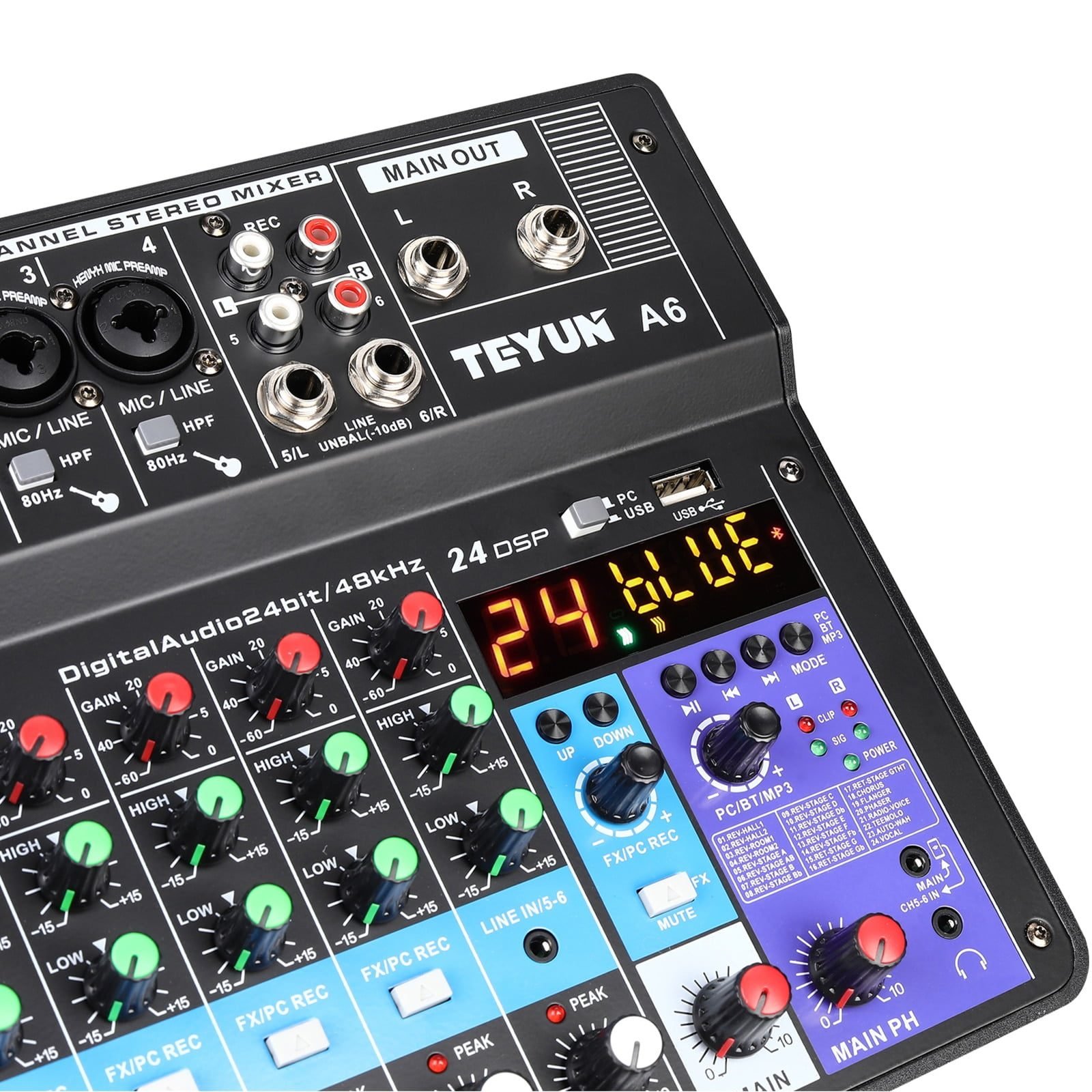 Wireless 6 Channel Audio Mixer - FS-ELEC