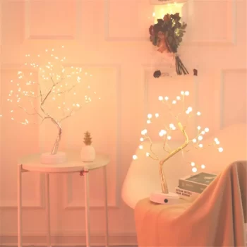LED Night Lights Mini Christmas Tree Table Lamp Garland Fairy String Light Kid Gifts Home Indoor